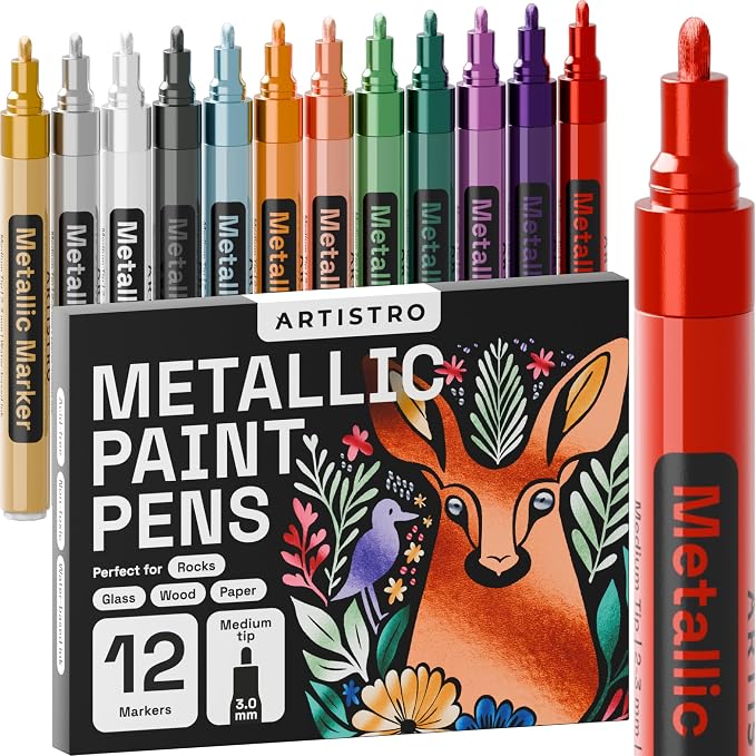 ARTISTRO 12 Metallic Paint Pens by ARTISTRO