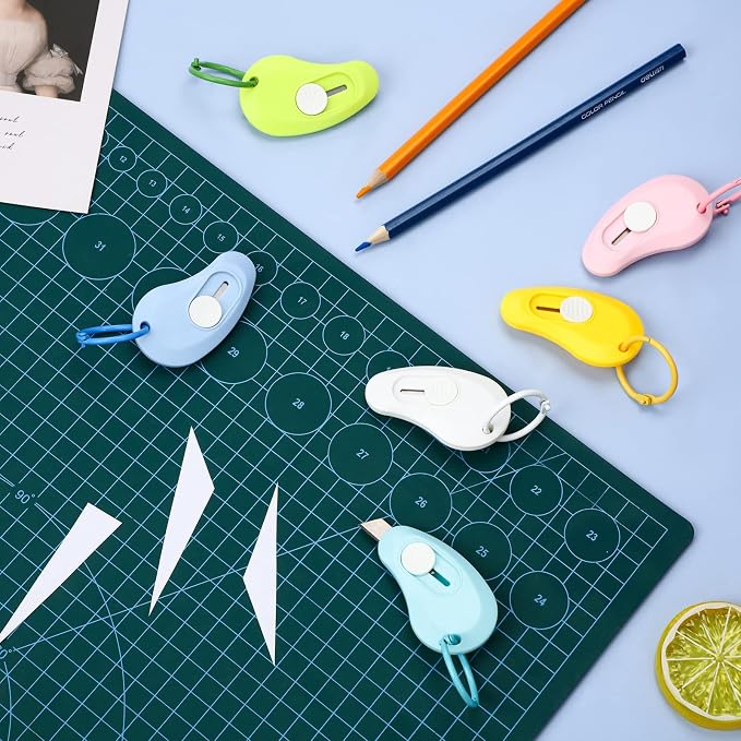 6 Pieces Mini Keychain Box Cutter Small Cute Utility Knife Box Cutter - Image 6