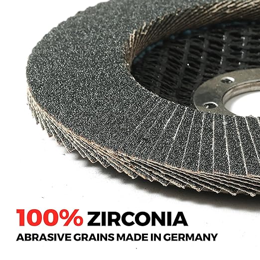 Jumbo Zirconia Flap Discs 4 1/2 for Angle Grinder, 120 Grit 4.5" x 7/8" High Density Type 29 Arbor Grinding Wheels for Wood Finishing, Rust Removal, Metal Sanding - 10 Pack