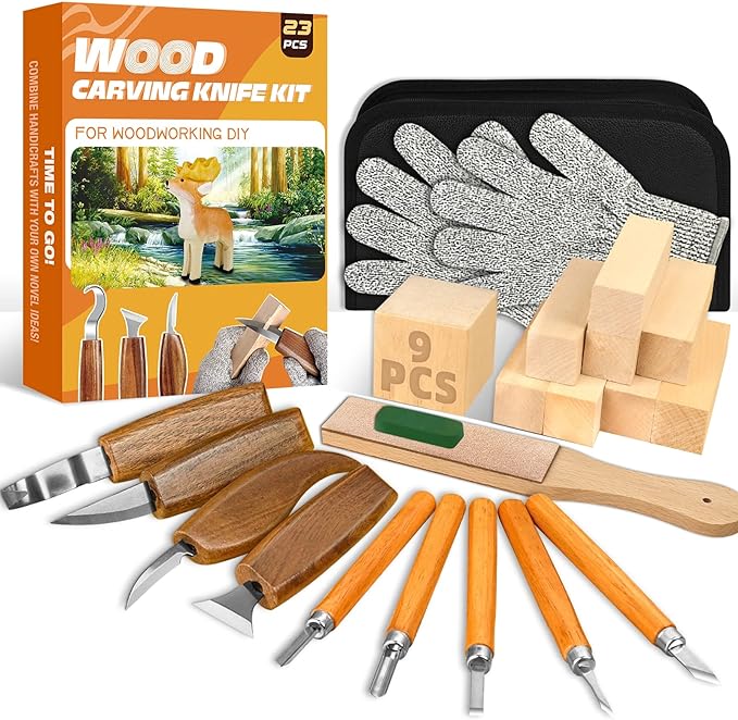 Wood Carving Kit, Whittling Kit DIY Hobbies by KKERNOWO