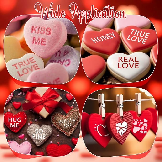 Fainne 100 Pcs 2 Inch Heart Stencils Small Stencils - Image 4