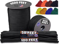 BORED? PARACORD! 550 lb Paracord - Ideal for Crafting, Camping, DIY Projects, Active & Military Outdoors - Strong Survival Rope - Tactical Parachute Cord Type III - Olive Drab Green 100 Feet