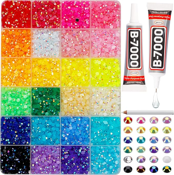 8000PCS 4MM 24 Colors Rhinestones by Worthofbest