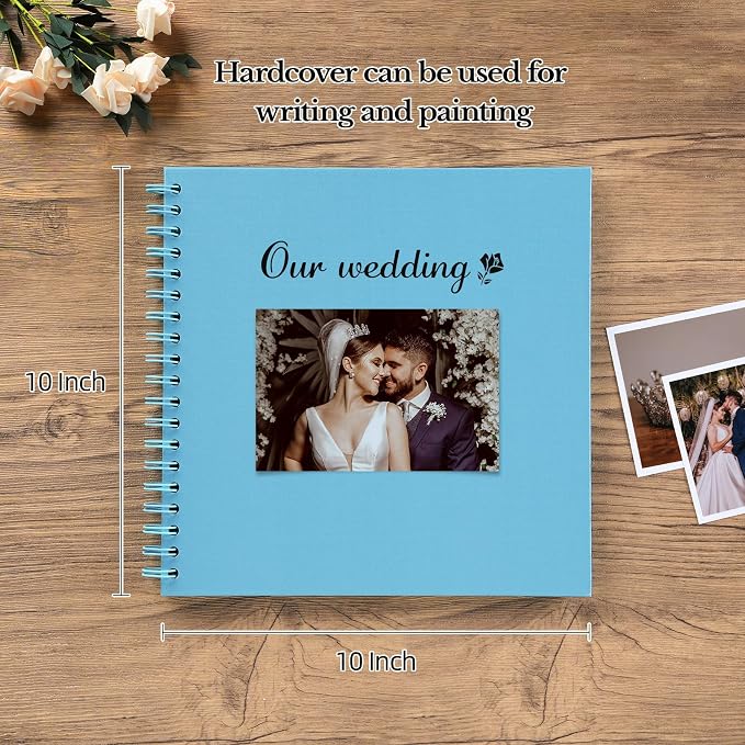 potricher 10 x 10 Inch DIY Scrapbook Album 40 Pages Hardcover Kraft Paper Scrap - Image 2