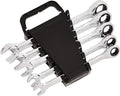 Amazon Basics Ratcheting Wrench Set, Metric, 5 Piece, Black/Silver