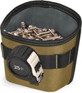 Tool Pouch Nails Screws Bag with Belt Clip (XL, Khaki)
