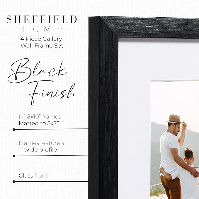 Sheffield Home 4 Piece Gallery Wall Frame Set, 8x10 Inch - Image 2
