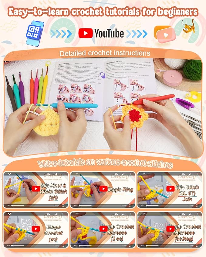 Coopay Crochet Kit Beginners Crochet Hook Set - Image 3