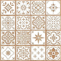 Yuanchu 16 Pack Tile Stencils Set, Reusable Spanish Mexican Talavera Stencil by Unknown