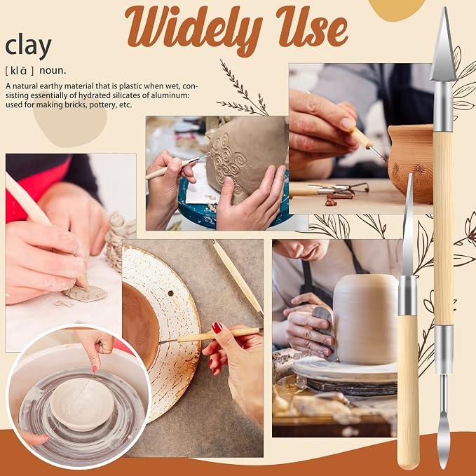 Jetmore 35 Pack Clay Tools Kit, Pottery Tools & Sculpting Tools, Polymer - Image 5