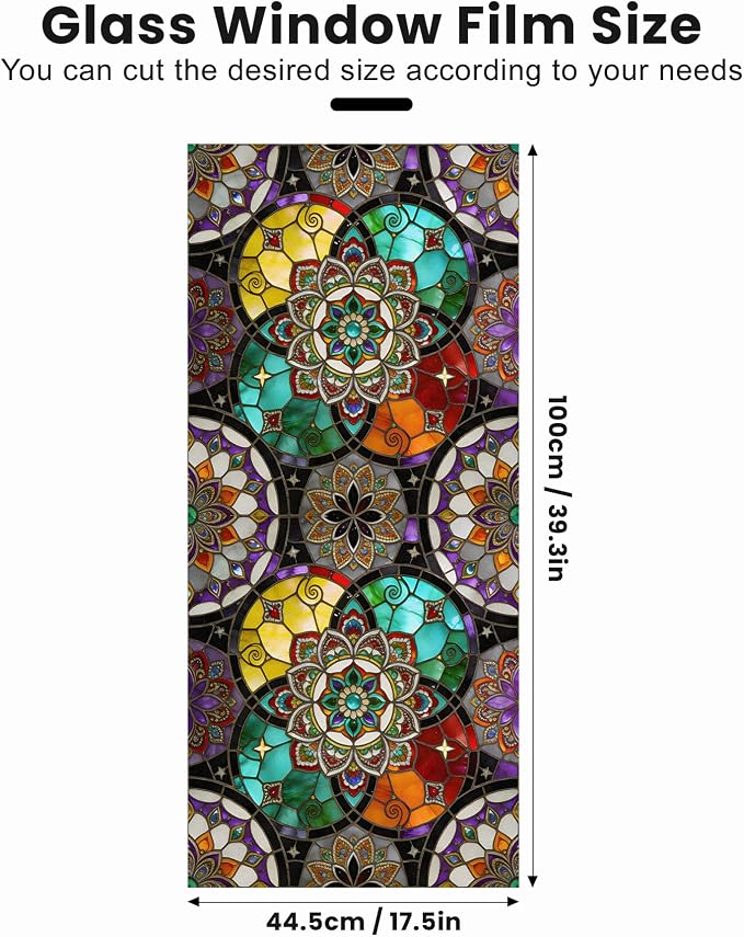 Stained Glass Window Privacy Film Static Cling - Image 2