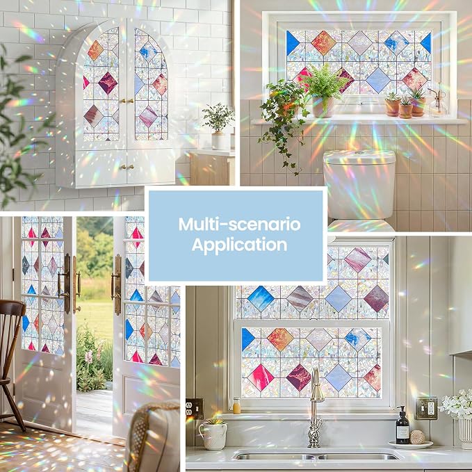 ADD.HERES Window Privacy Film, Stained Glass Decorative Static Cling, Removable - Image 4