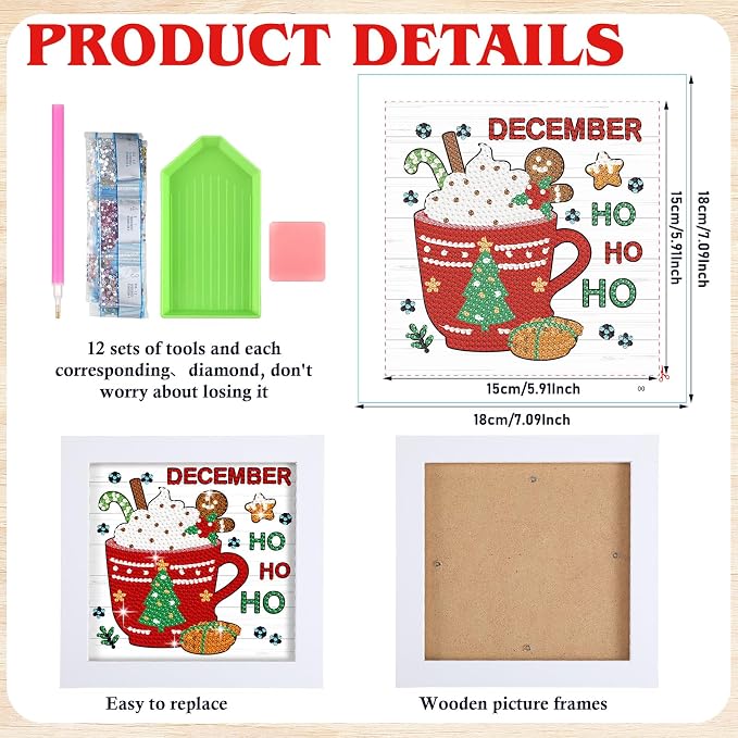 Trandraft 13 Pcs Coffee Month Diamond Art Kits - Image 3