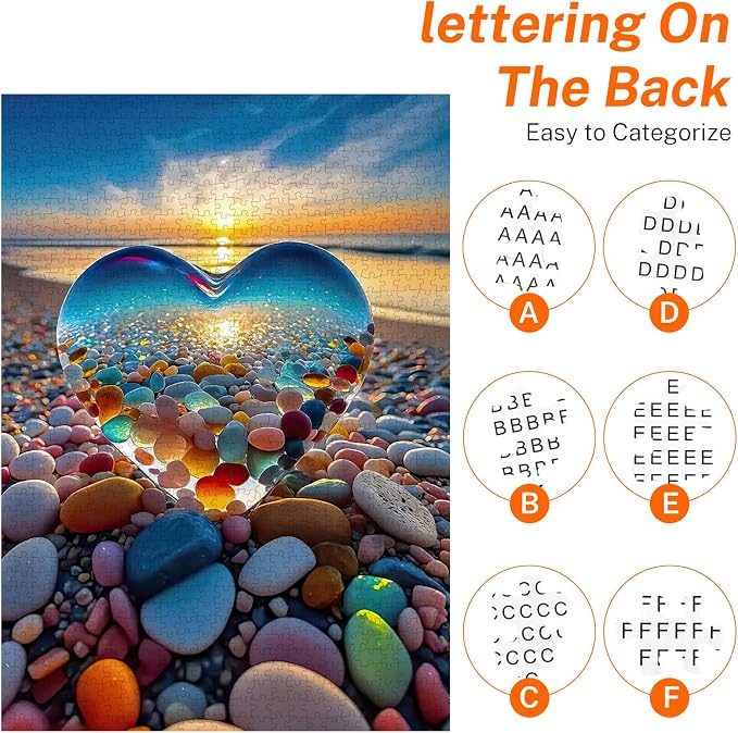 Jigsaw Puzzles for Adults 1000 Pieces, Love Pebbles Beach Puzzle, Impossible - Image 4
