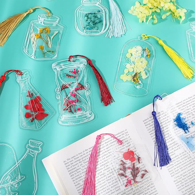 Tallew 81 Pcs DIY Dried Flower Bookmark Making Kit Include 40 Clear Transparent - Image 3