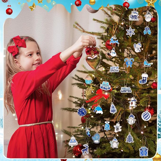 SANNIX 110Pcs/55 Pairs Christmas Winter Charms, Winter Charms - Image 5