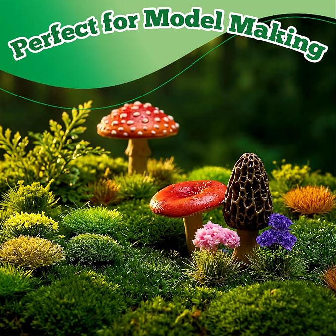 Warmtree 175 Pcs Static Grass Bushy Tufts Miniature Colorful Flower Cluster - Image 7