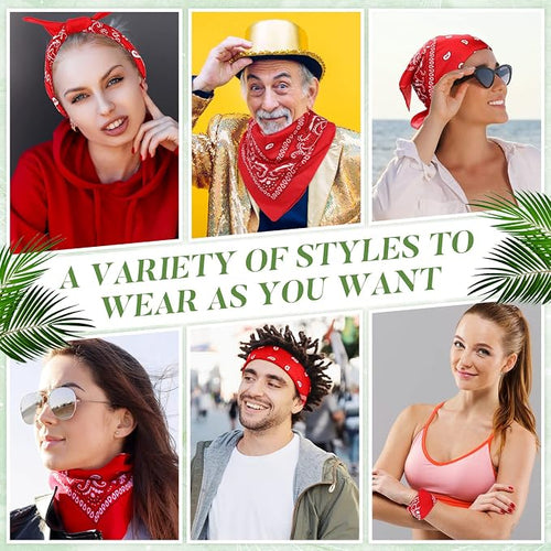 100 Pack Bandanas Unisex Paisley Bandanas Bulk Multi Purpose Cowboy Head Wrap - Image 2
