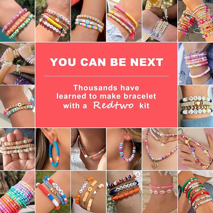 Redtwo 23000Pcs Clay Beads Friendship Bracelet Making Kit, 7 Boxes 144 Colors - Image 6
