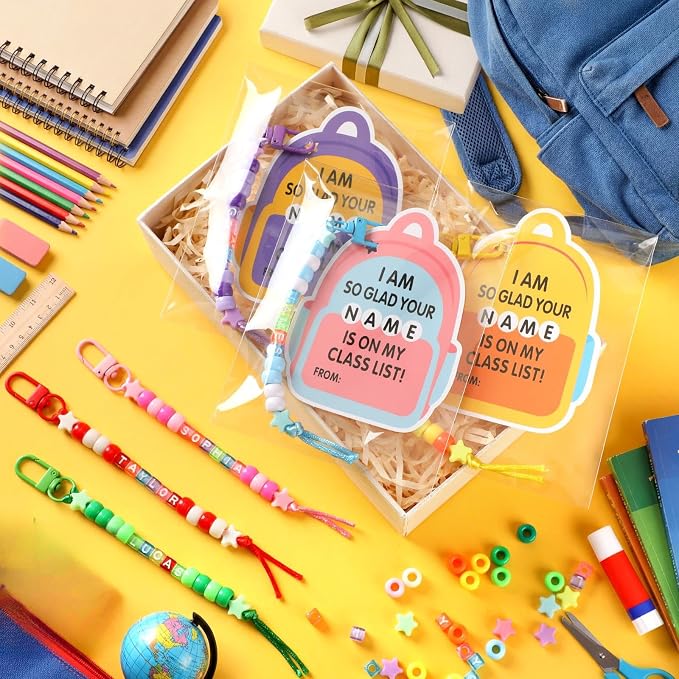 Suncalla 984 Pcs 24 Set Back to School Keychain Making Kit DIY Bead Craft | - Image 3