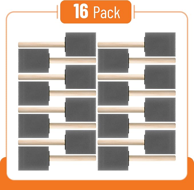 Bates- Foam Paint Brushes, 16 Pack - Image 2