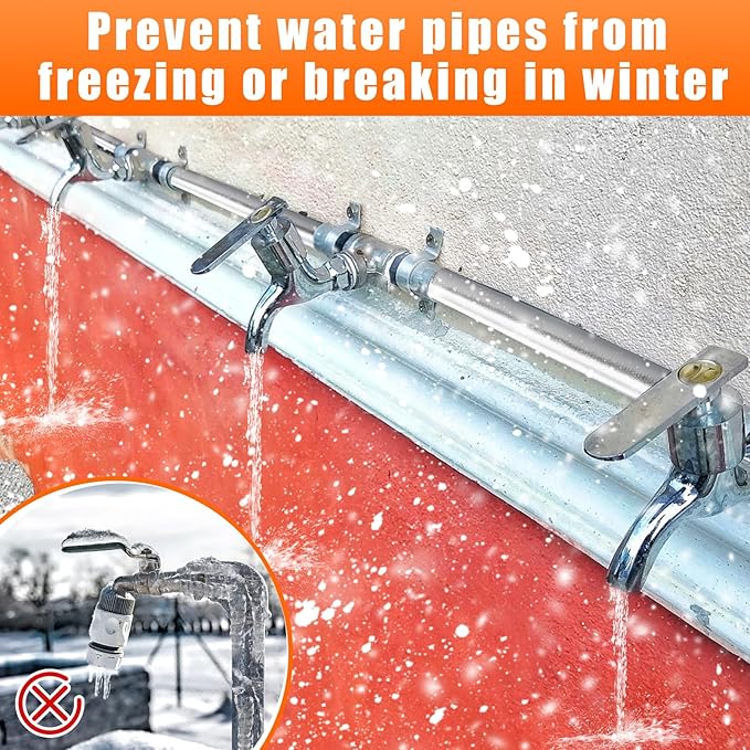 10.5ft Pipe Insulation Foam Tube for 1/2in Pipes - Pre Slit Duct Wrap with Aluminum Foil, for Outdoor Winter Cold Hot Water Pipe Winterizing Heat Preservation, Reduce Heat Loss Antifreeze 15.7"*8pcs