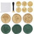 UNIQOOO 6 Pcs Wax Seal Stamp Set, Floral Stamps Botanical Sealing Stamper Kit by UNIQOOO