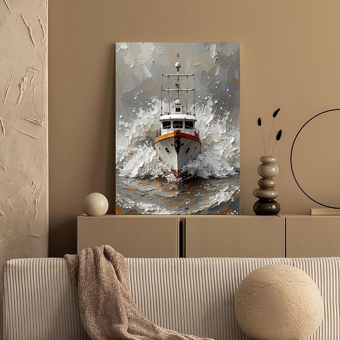 Painting by Numbers Kit for Adults Beginner, Ship Art Paint by Numbers Easy for - Image 2