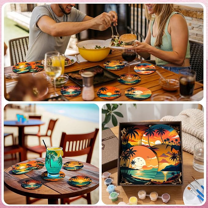 Reallnaive 8 Pcs Beach Paint by Numbers Kit - Image 6