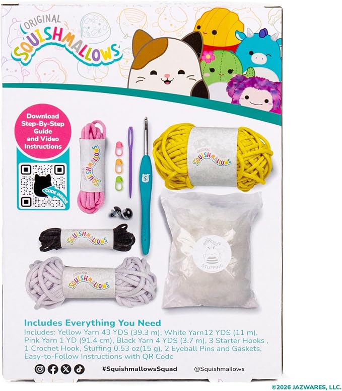 Original Squishmallows™ Crochet Kit – Sunny Bag Charm, Bumblebee Crochet Kit - Image 9