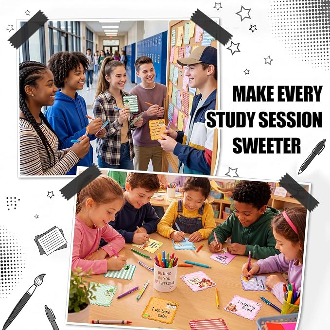 Gersoniel 9 Pcs Inspirational Scalloped Sticky Notes, Aesthetic Colorful Sticky - Image 7