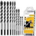 10PCS Masonry Drill Bit Set & Concrete Drill Bit Set, Extension Professional Carbide Drill Bit Set for Glass/Brick/Plastic/Cement/Wood/Tile/Etc, 1/8"-1/2" by TITGG