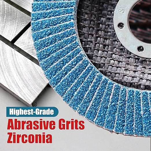 EZARC Flap Disc 20 Pack, 4.5" x 7/8", T29 Zirconia Abrasive Grinding Wheel, 40/60/80/120 Assorted Grits Flap Sanding Disc for Metal, Stainless Steel