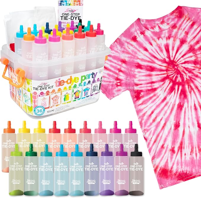 Tulip One-Step Tie Dye Kit, Large Group Activity, 14 Vibrant Colors, Permanent by Tulip