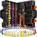 SOMELINE Crimping Tool for Insulated Electrical Wire Connectors Kit, with 39 Sizes PVC Insulated Wire Terminals and 22-10 AWG Ratchet Crimping Pliers – for Automotive & Electrical Repairs