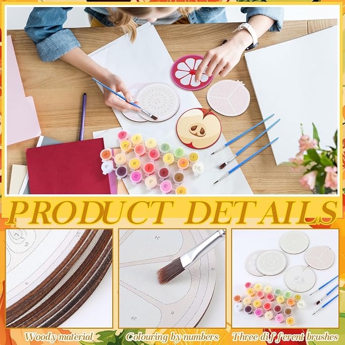 Reallnaive 8 Pcs Fruit Paint by Numbers Kit - Image 4