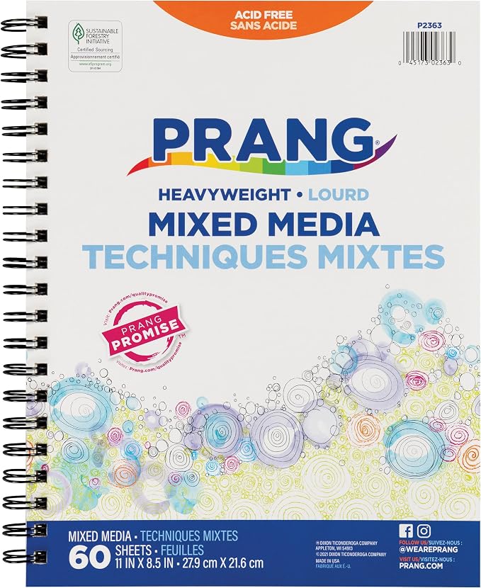Prang Mixed Media Journal, Heavyweight, 8.5" x 11", 60 Sheets by Prang