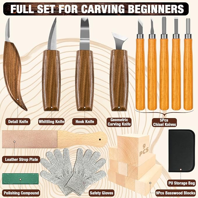 Wood Carving Kit, Whittling Kit DIY Hobbies - Image 2