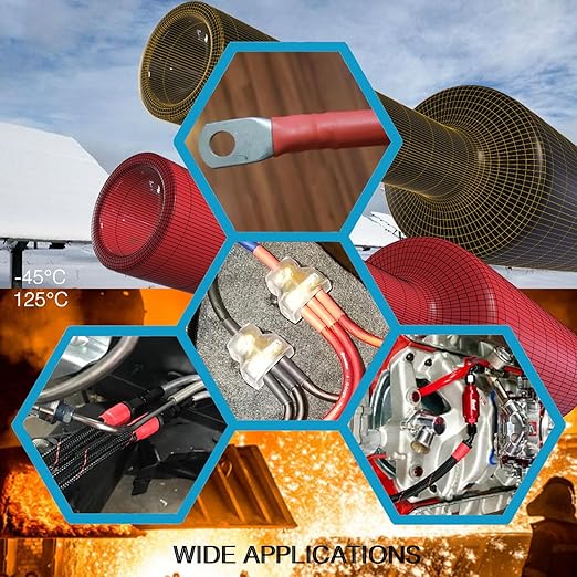 10 FT Diameter 3/4 Inch 3:1 Heat Shrink Tubing Dual Wall Adhesive Lined Marine Grade Electrical Cable Industrial Heat-Shrink Insulation Wrap Tube Black