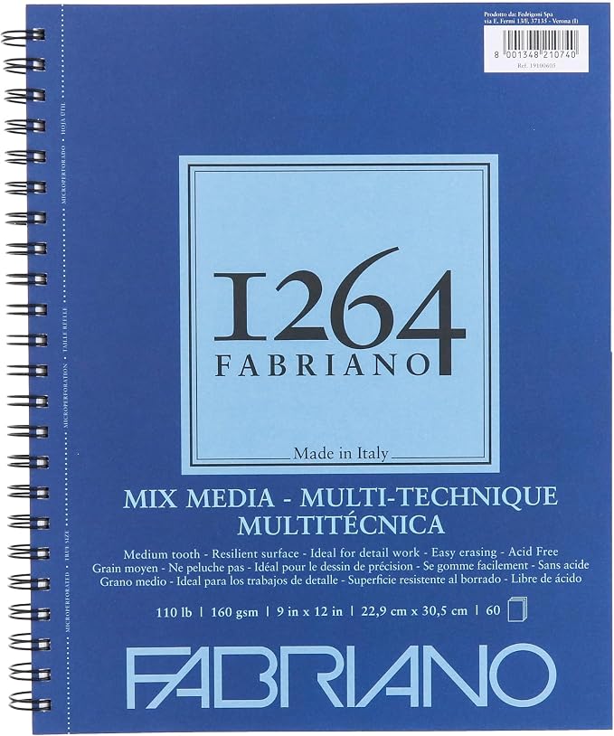 Fabriano 1264 Mixed Media Pad, 110 lb. by Fabriano