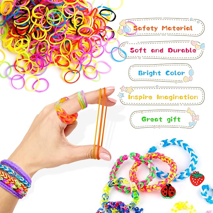 UUEMB 6000+ Rubber Band Bracelet Kit, Colorful Loom Bracelet Making Kit - Image 4