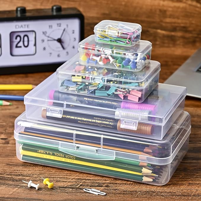 28 Pack Mixed Sizes Rectangular Mini Plastic Containers Clear Plastic Storage - Image 4