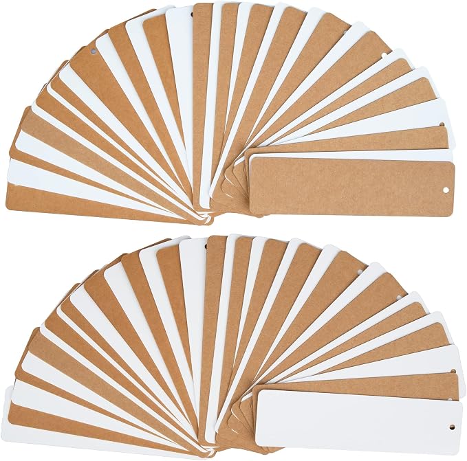 SWATOM Kraft Paper Blank Bookmarks Cardstock 100 PCS Bulk - Image 7