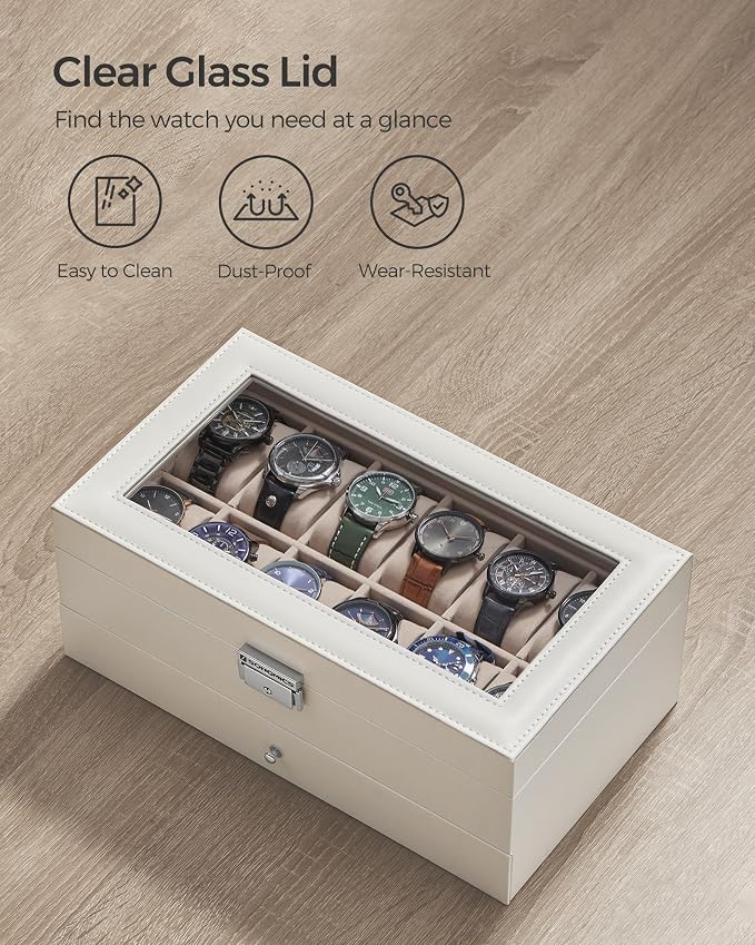 SONGMICS Watch Box, 12-Slot Watch Case Organizer - Image 6