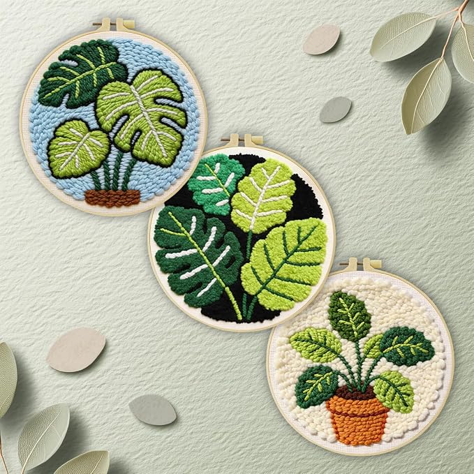 JOZYSH Green Plants of Various Shapes Punch Needle Kits - Image 7