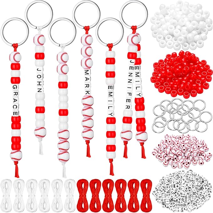 Landical 564 Pcs Baseball Keychain Making Kit DIY Baseball Bead Key Chain Craft by Landical