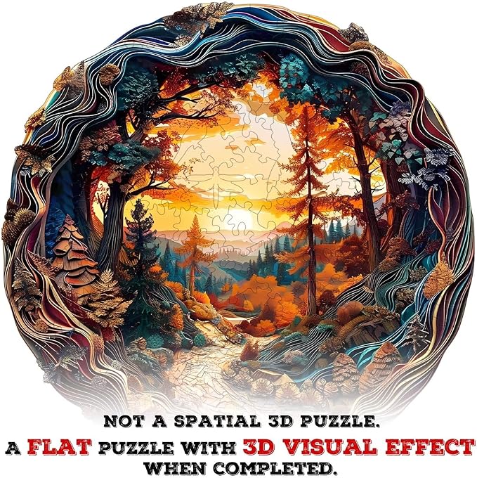 Wooden Puzzles Adults, 3D Winding Road Wooden Puzzles 300 Pieces, Unique Animal - Image 2