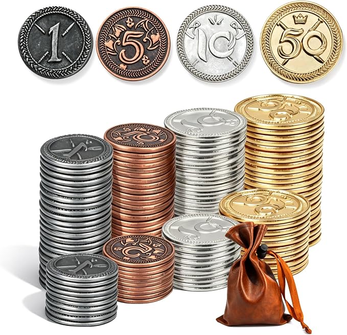 Metal Coin Set with Leather Organizer - Image 2