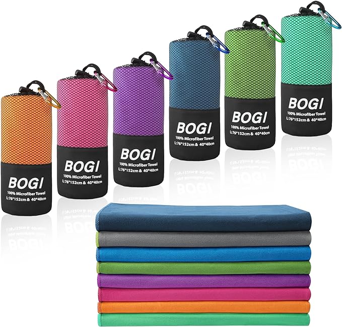 BOGI Microfiber Travel Sports Towel-Quick Dry Towel,Soft Lightweight Microfiber Camping Towel Absorbent Compact Travel Towel for Camping Gym Beach Bath Yoga Swimming Backpacking (M:40''x20''-Orange)