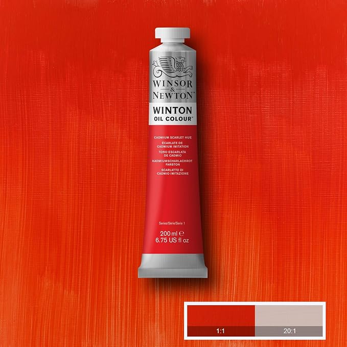 Winsor & Newton Winton Oil Color, 200ml Tube, Cadmium Scarlet Hue - Image 3